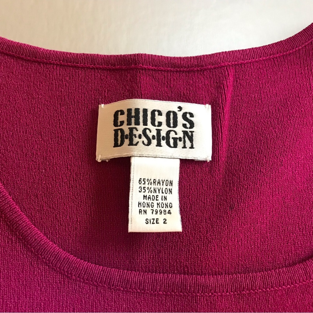 Chico’s Design Cranberry Tank Top  Size 2 - Picture 3 of 4